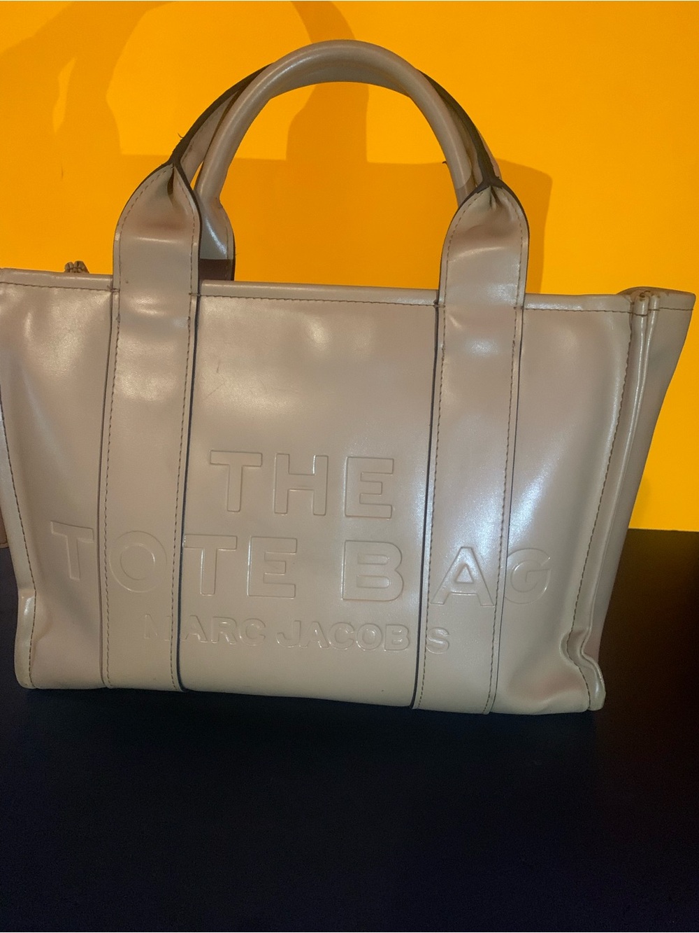 Marc Jacobs Beige Leather The Tote Bag